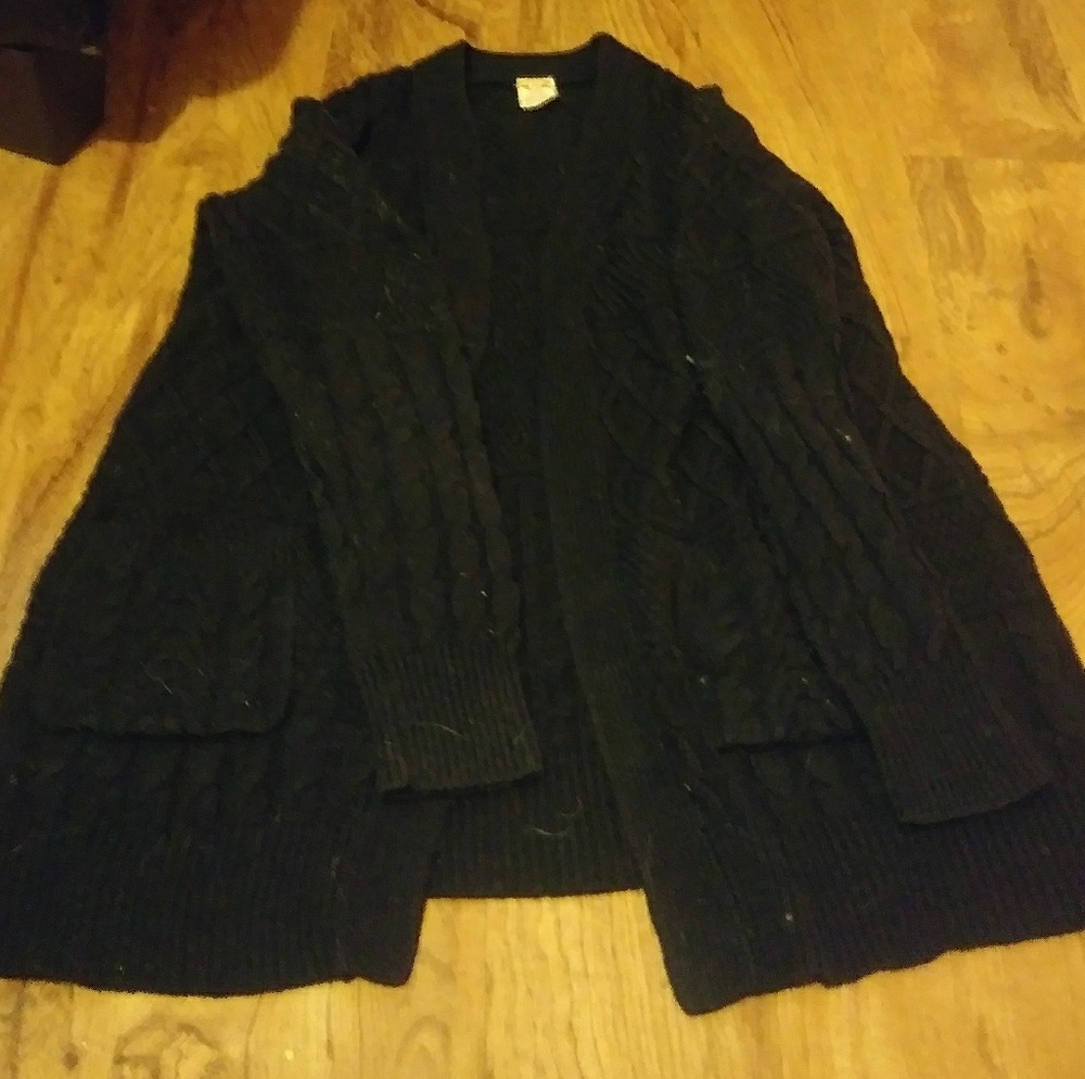 Black chunky knit cardigan